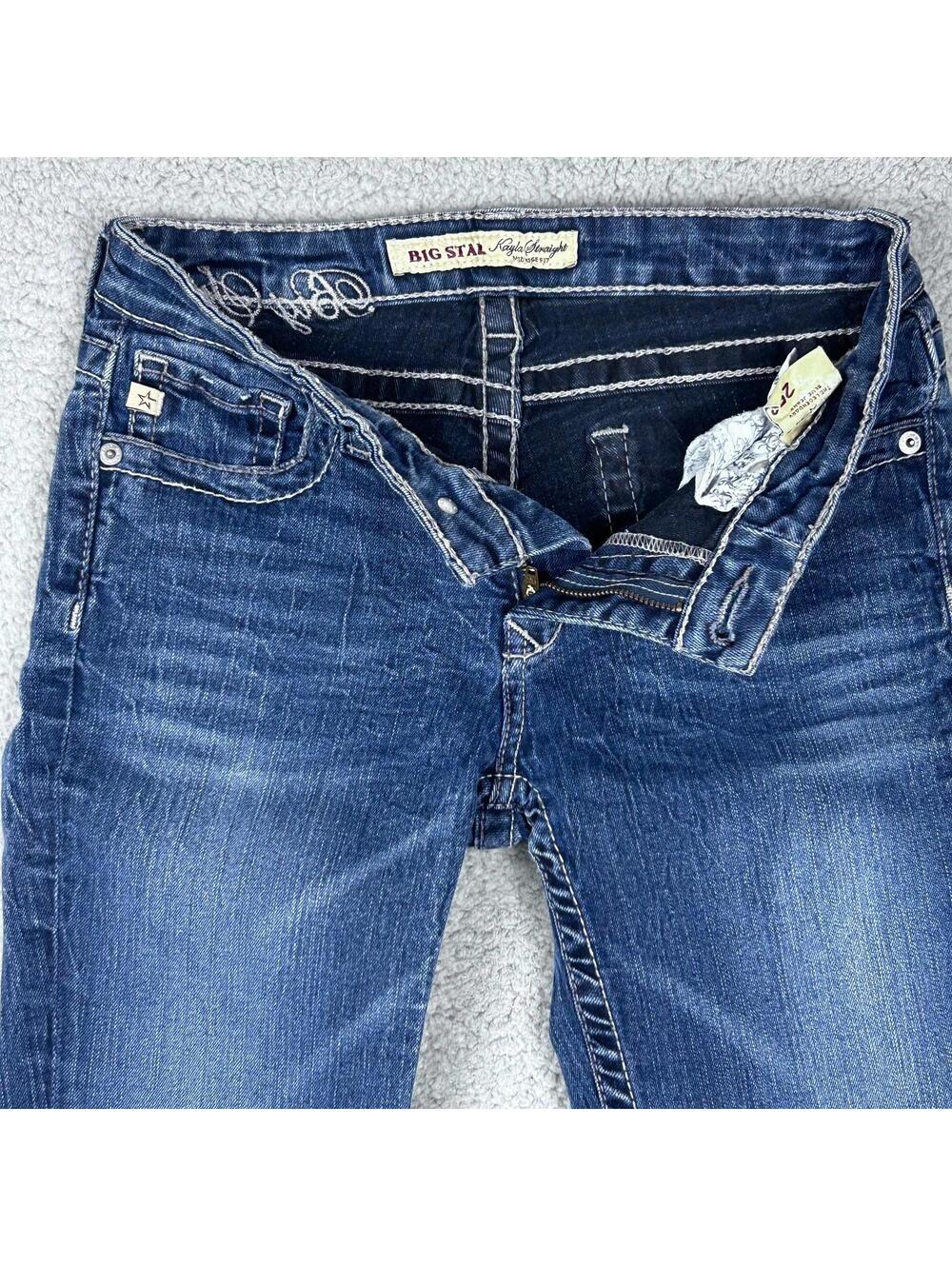 Big Star Womens Kayla Straight Jeans Size 25 R Legendary Blue 5-Pockets Denim - Picture 6 of 15